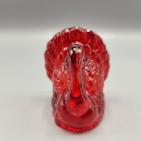 Set Of 4 Williams Sonoma Cranberry Glass Turkey Taper Candle Holder Thanksgiving - Picture 10 of 16